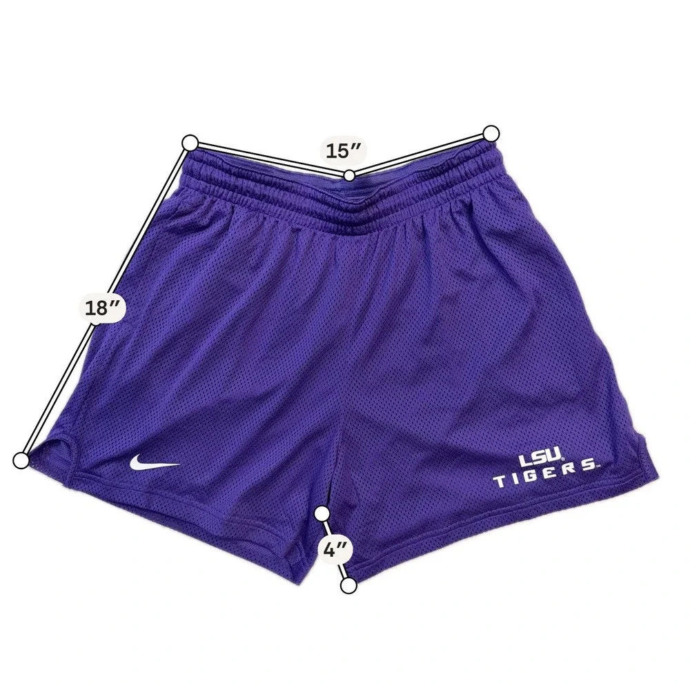 Nike LSU Tigers Dri-FIT Mesh Performance Shorts Mens XL Purple NWOT DZ7937-547